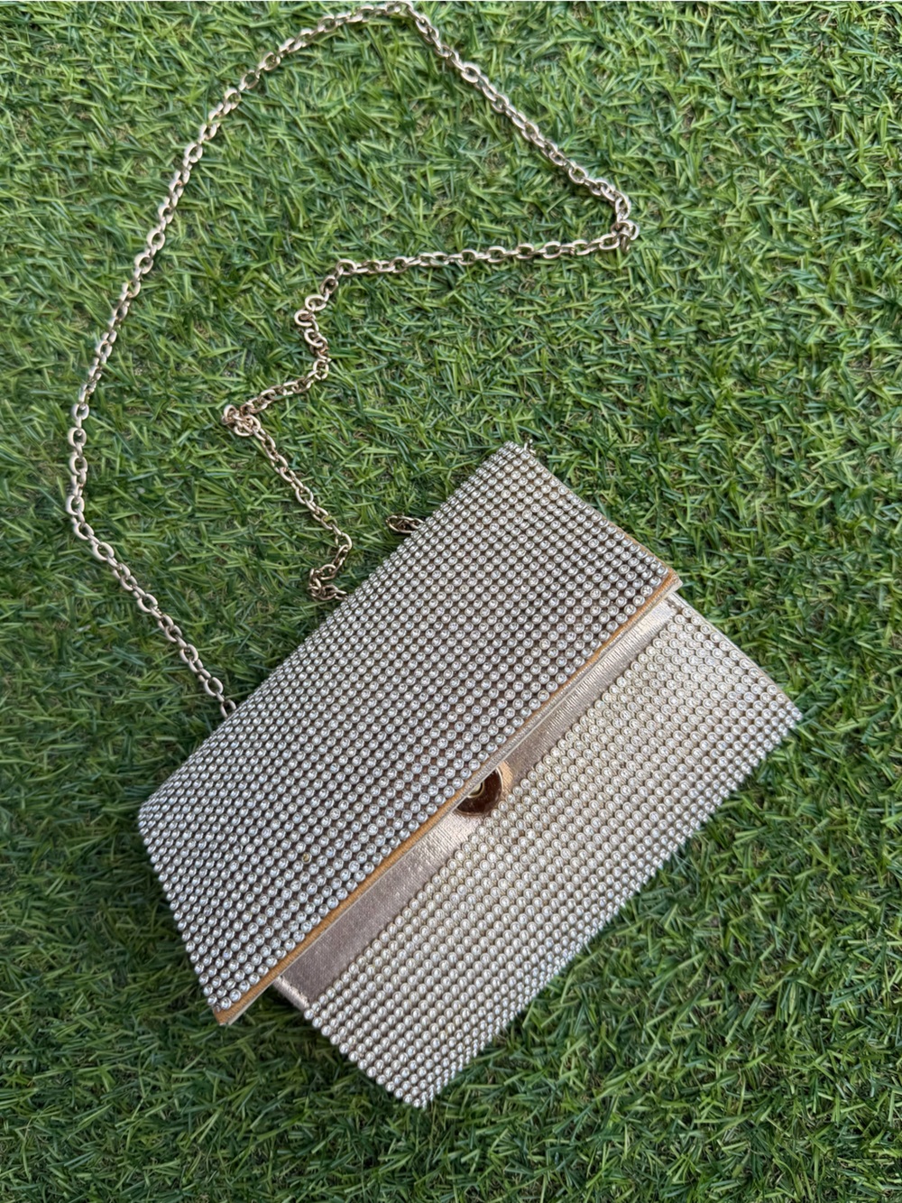 Silver Bling Studded Bag Purse Clutch